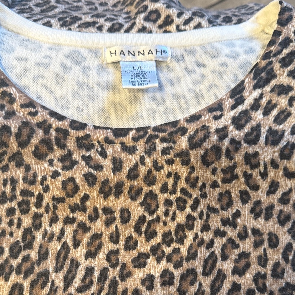 Hannah large Animal Print Blouse in Brown and Cream